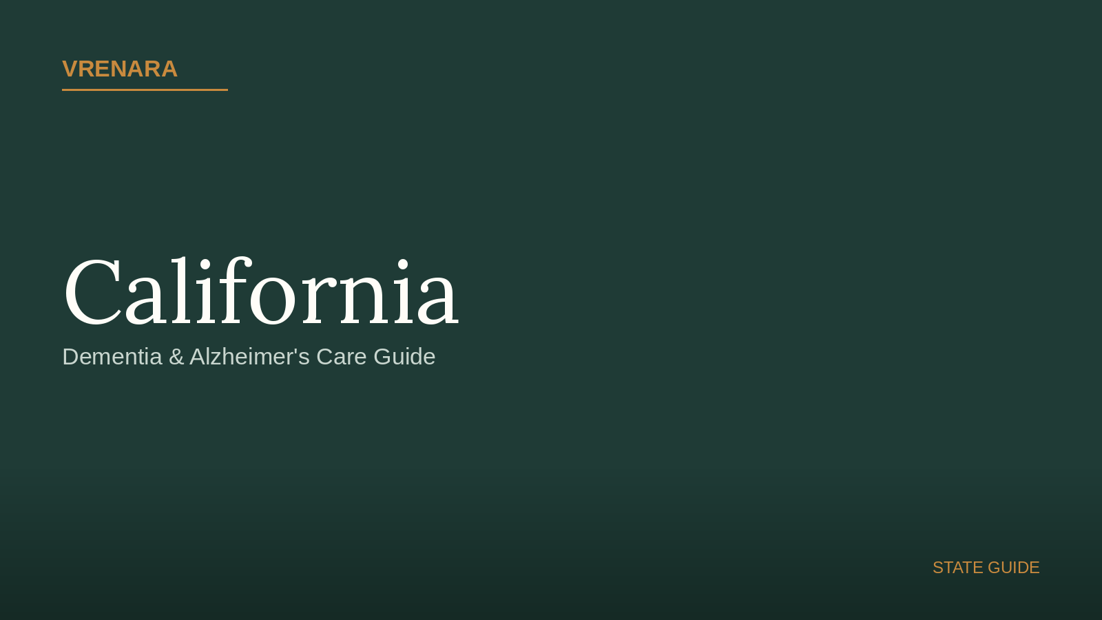 Vrenara California Dementia Care Guide cover