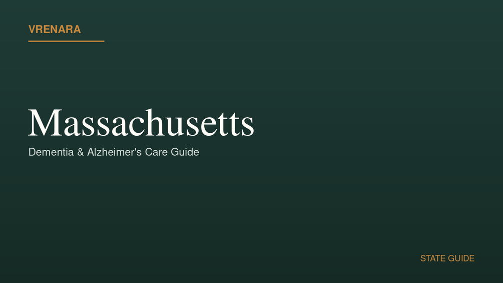 Vrenara Massachusetts Dementia Care Guide cover